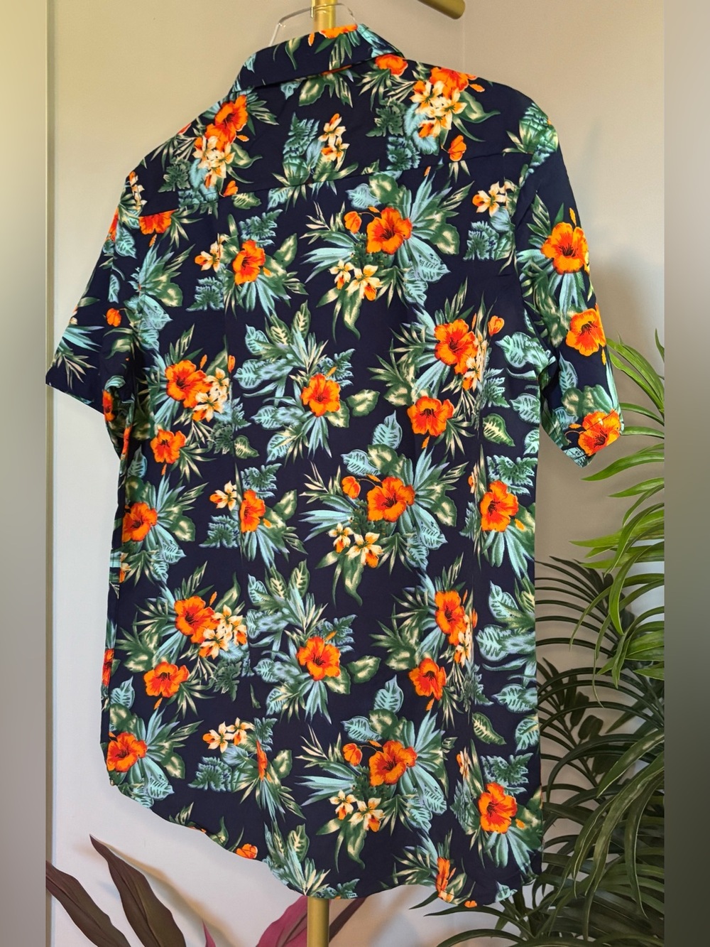 Pacific Polo Club Navy Tropical Floral Aloha Shirt - Picture 6 of 12
